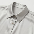 Women's Satin Blouse Long Sleeve Button-Down Point Collar Relaxed Fit