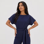 Women's Jumpsuit Tie Waist Wide Leg Relaxed Fit