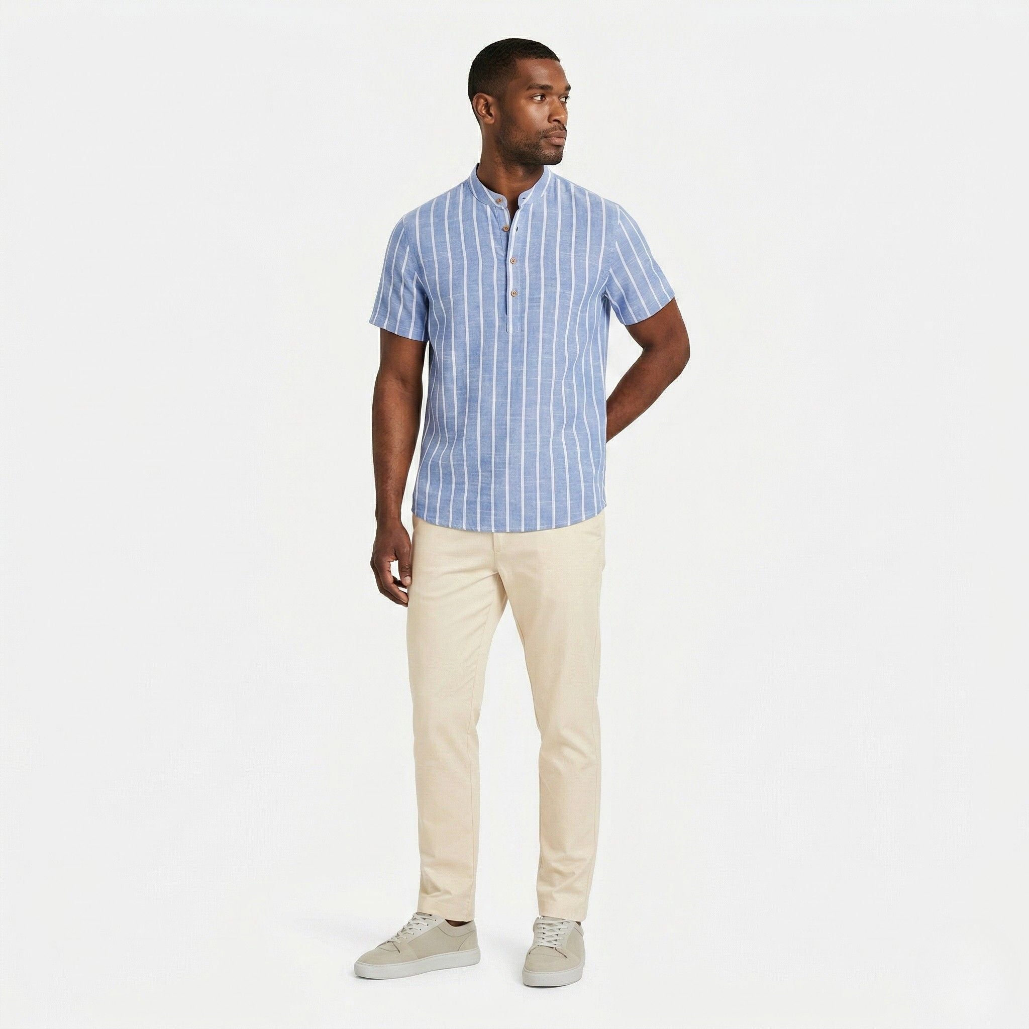 Men's Short Sleeve Shirt Striped Regular Fit