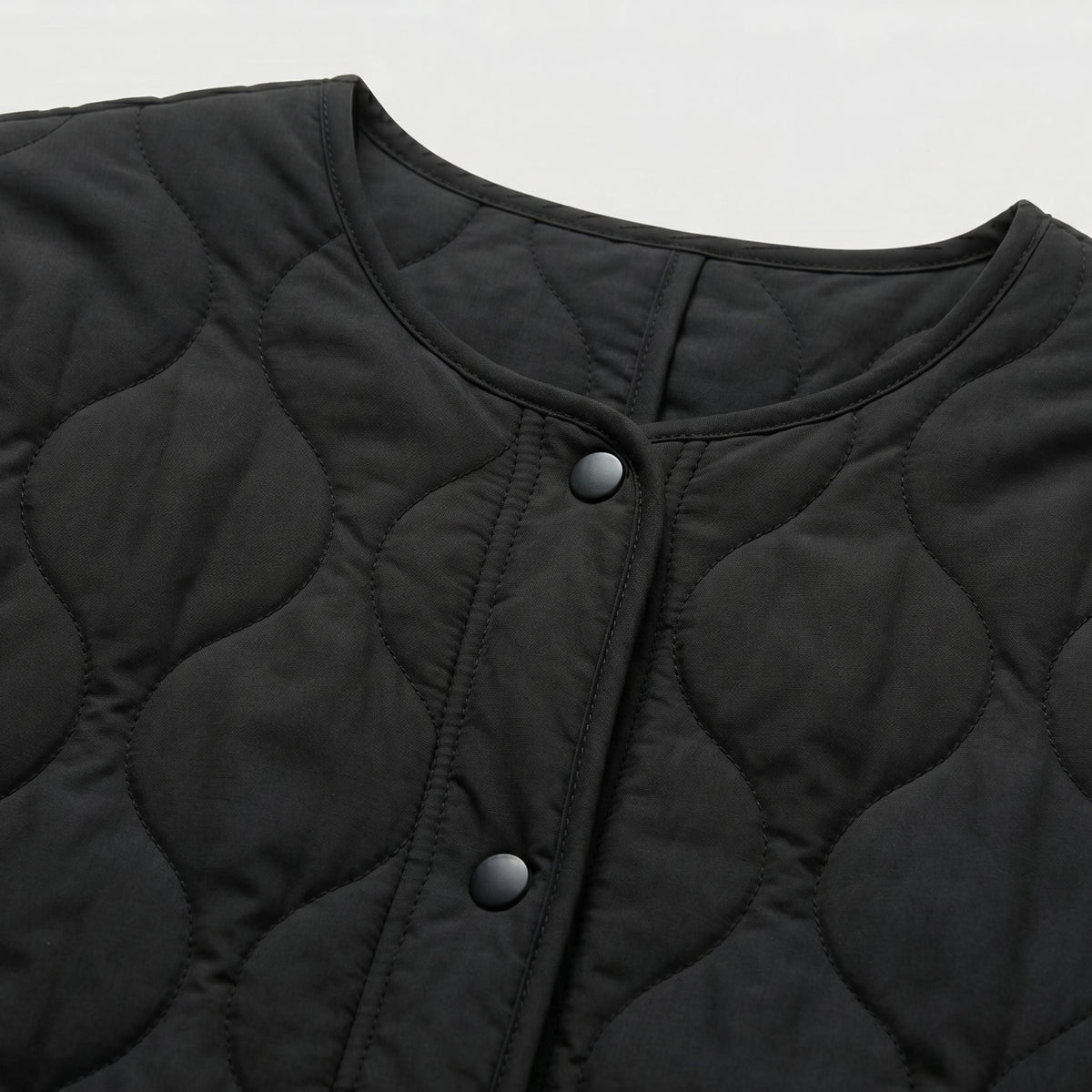 Women's Quilted Jacket Snap-Button Relaxed Fit