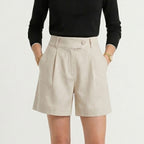 Women's High-Waist Shorts Double-Pleat Relaxed Fit