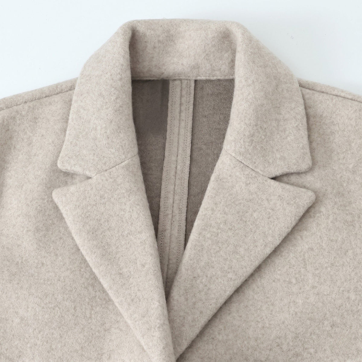 Women's Wool-Blend Coat Notch Lapel Relaxed Fit