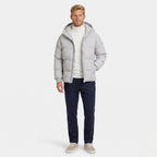 Men's Puffer Jacket Hood Zip-Up Regular Fit