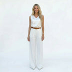 Women's Satin Top Sleeveless V-Neck Shell Relaxed Fit