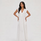 Women's Ruffle Maxi Dress Sleeveless Relaxed Fit