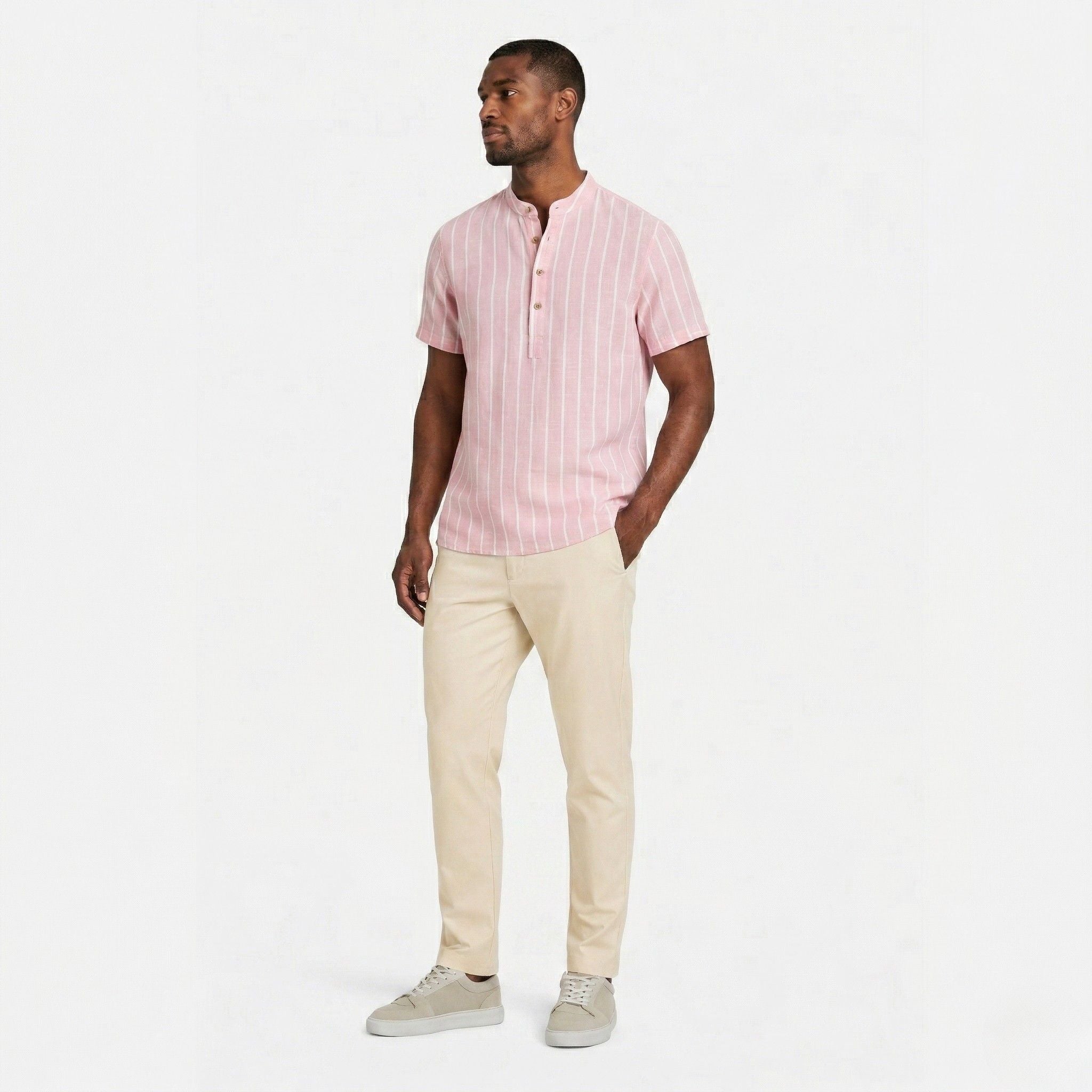 Men's Short Sleeve Shirt Striped Regular Fit