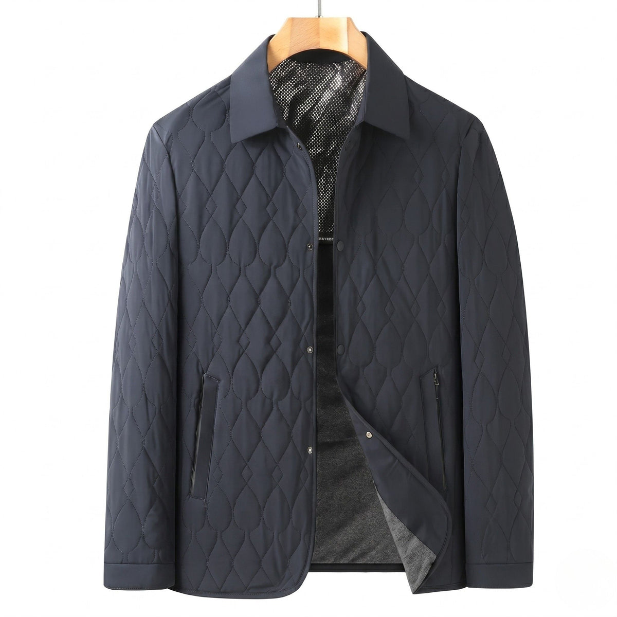 Men's Jacket Diamond Quilted Button Regular Fit