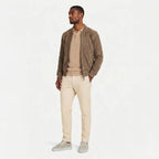 Men's Zip Bomber Jacket Ribbed Collar Regular Fit