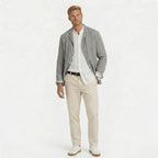 Men's Linen Jacket Notch Lapel Button-Front Blazer Relaxed Fit