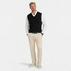 Men's Fine Knit Jumper Vest V-Neck Regular Fit