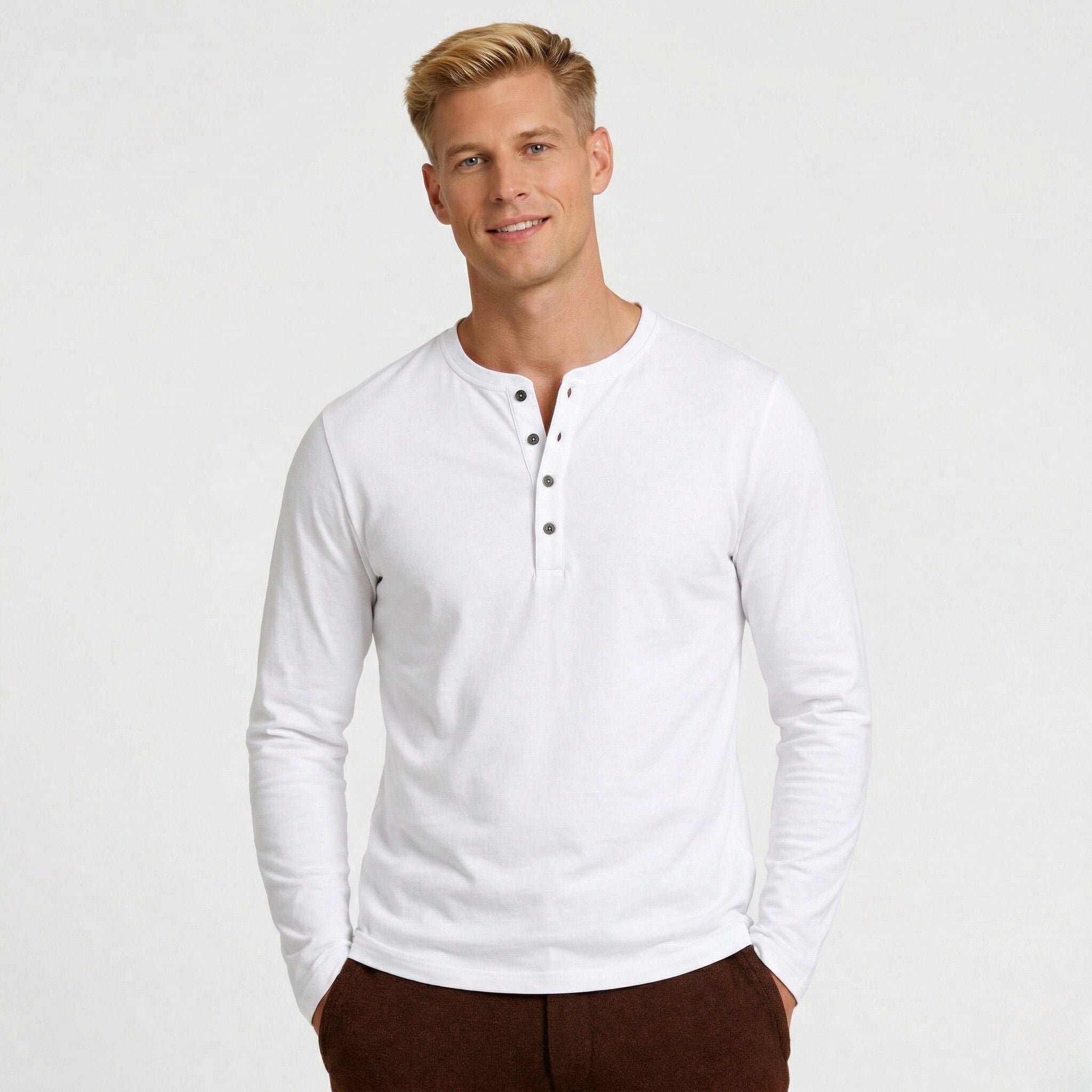Men’s Long Sleeve Cotton T-Shirt Classic Casual Wear
