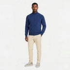 Men's Knit Cardigan Wool-Blend Zip Funnel Neck Regular Fit