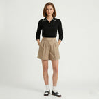 Women's High-Waist Shorts Double-Pleat Relaxed Fit