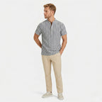 Men's Short Sleeve Shirt Striped Regular Fit