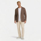 Men's Knitted Cardigan Notch Lapel Single-Button Blazer Regular Fit