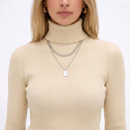 Women's Ribbed Skivvy Jumper Neck Ribbed Long Sleeve