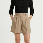 Women's High-Waist Shorts Double-Pleat Relaxed Fit