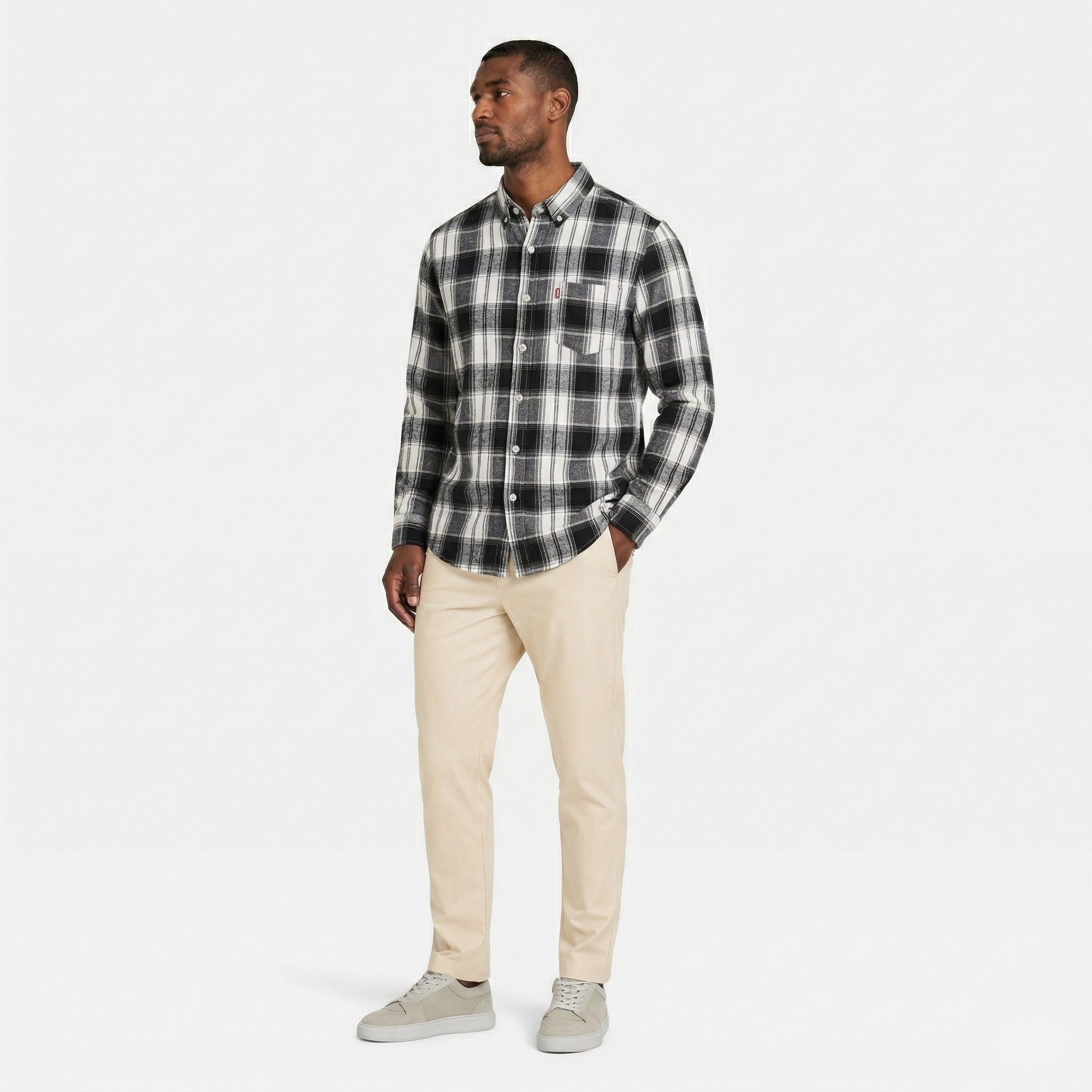 Men's Long Sleeve Shirt Button-Down Collar Regular Fit