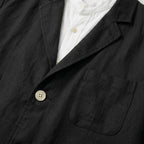 Men's Linen Jacket Notch Lapel Button-Front Blazer Relaxed Fit