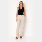 Women's High Waist Trousers Front Seam Tailored Fit