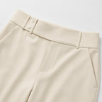 Women's Flare Trousers Button Tab High Waist Regular Fit