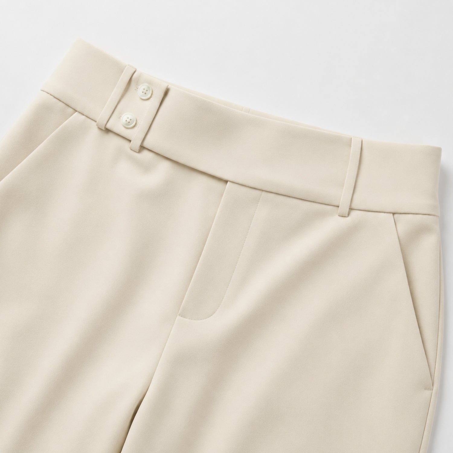 Women's Flare Trousers Button Tab High Waist Regular Fit