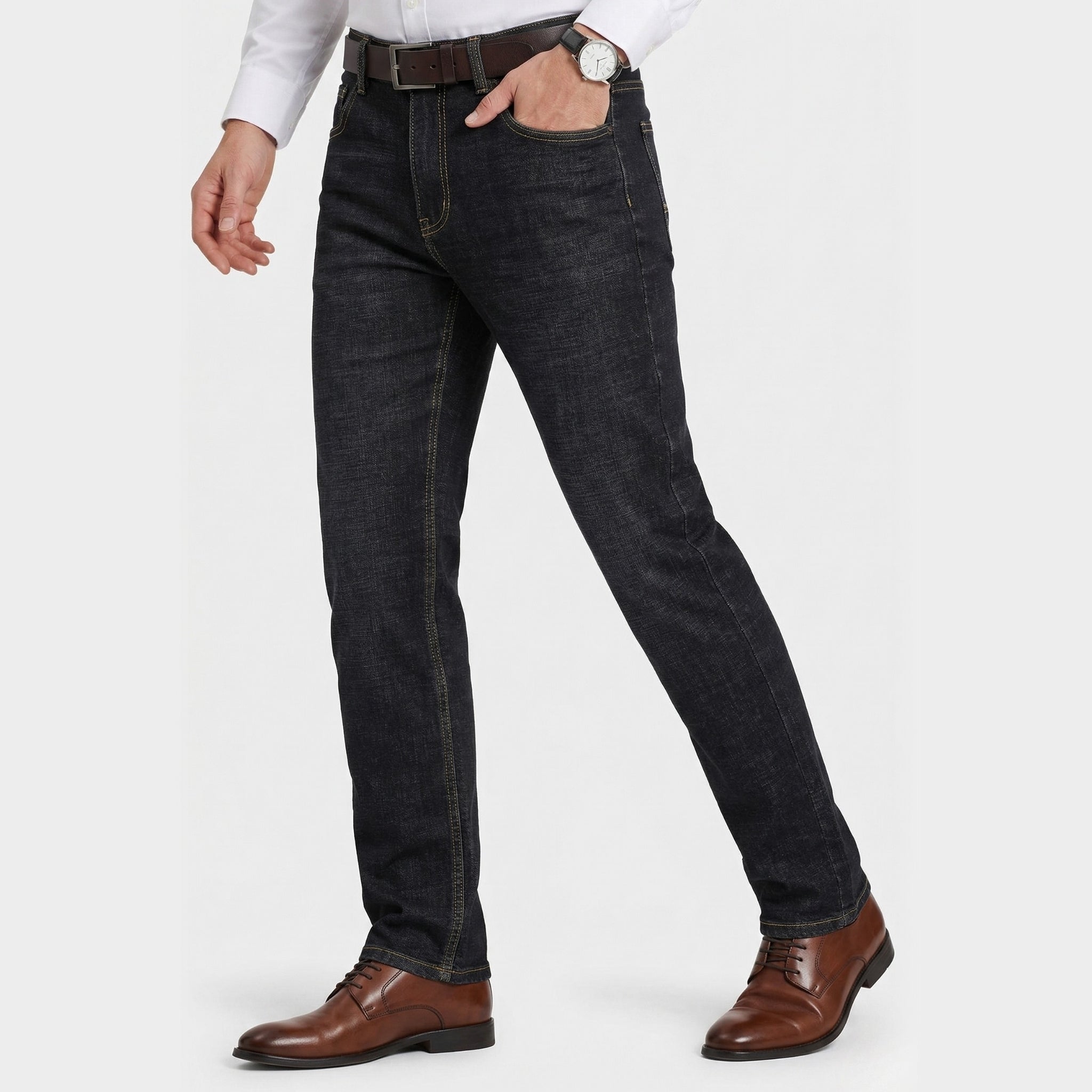 Men's Classic Denim Jeans Five-Pocket Straight Fit