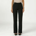 Women's Tailored Trousers Mid-Rise Flat-Front Straight Fit