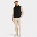 Men's Puffer Gilet Funnel Neck Snap Button Zip-Up Regular Fit