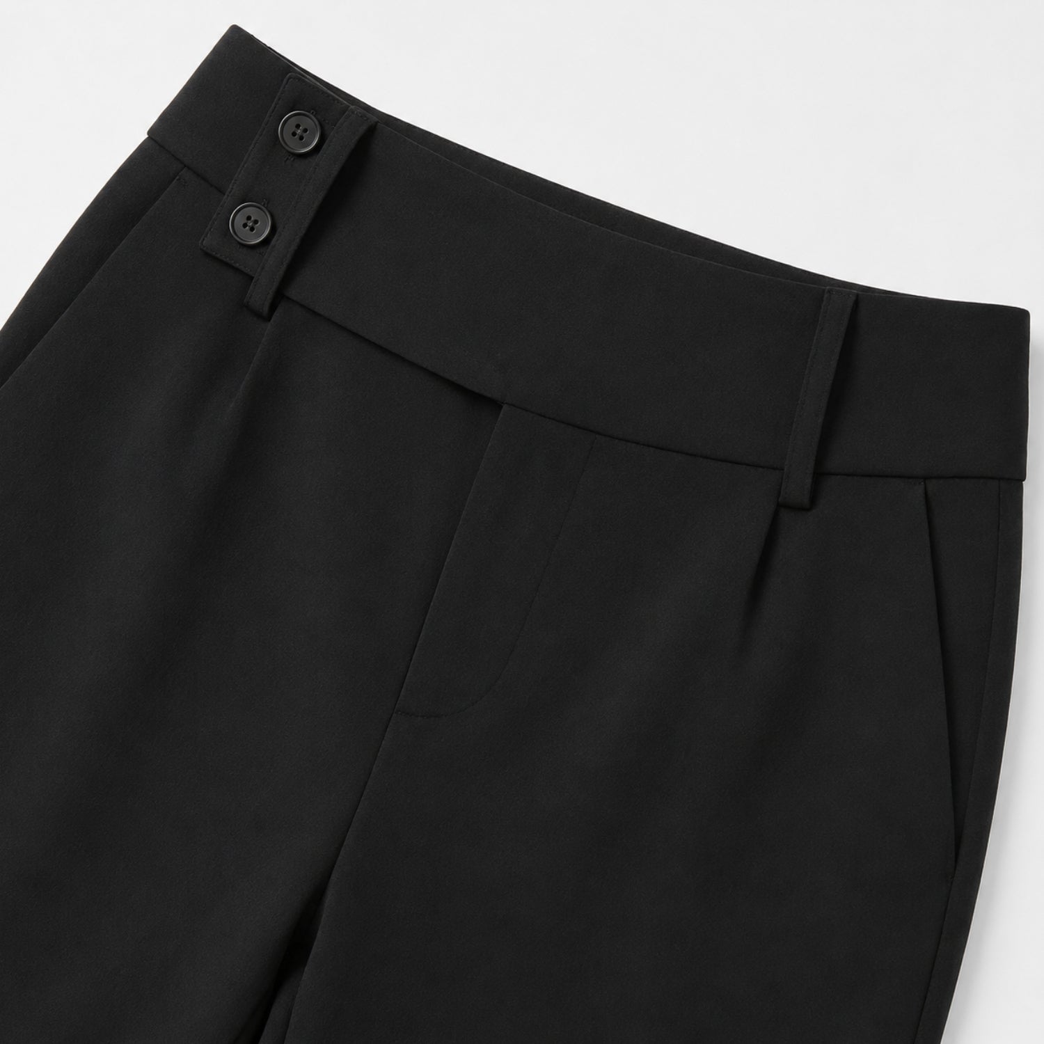 Women's Flare Trousers Button Tab High Waist Regular Fit