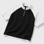 Men's Waffle jumper Quarter-Zip Colour Block Regular Fit