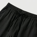 Men's Linen Trousers Drawstring Straight Fit