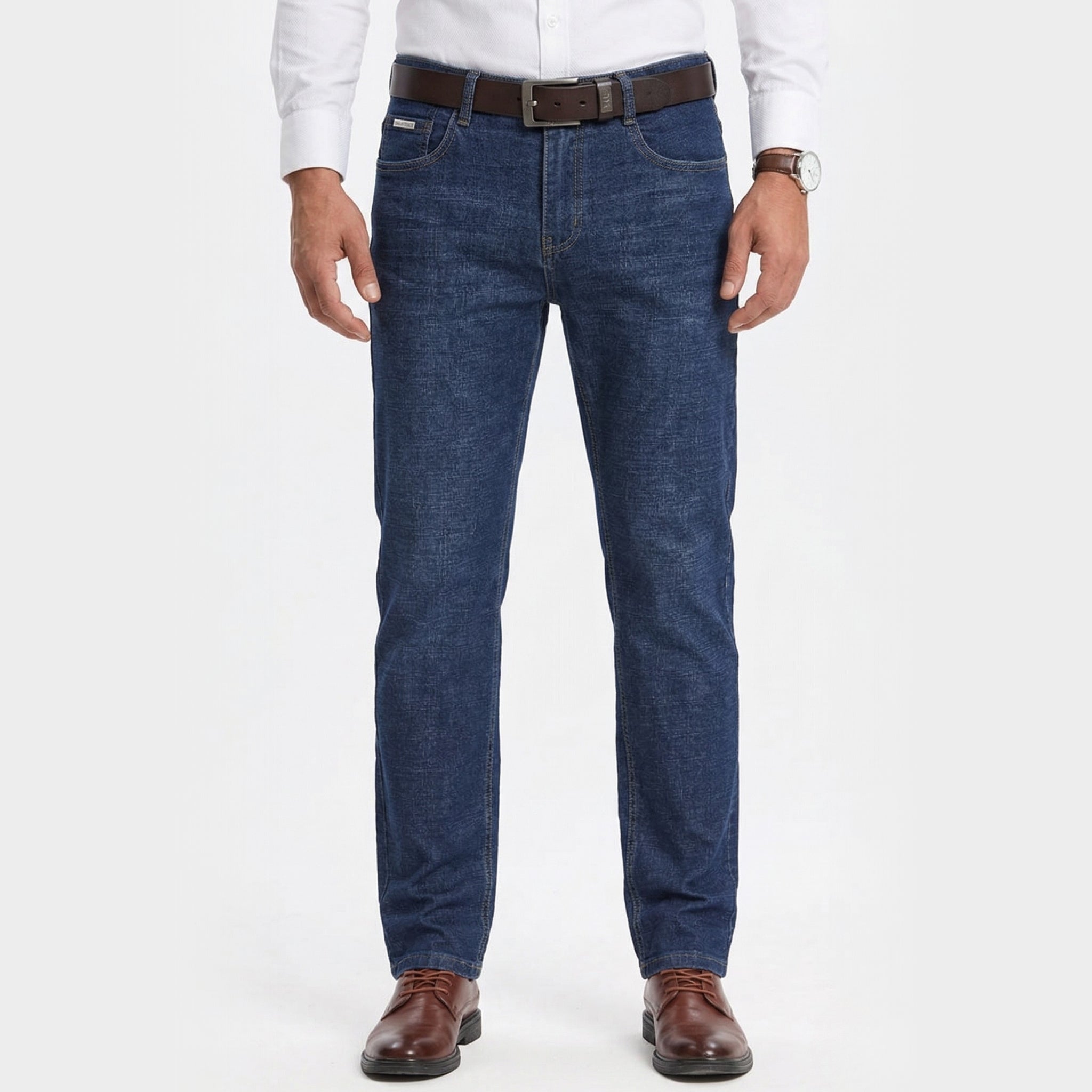 Men's Classic Denim Jeans Five-Pocket Straight Fit