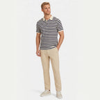 Men's Striped Polo Short Sleeve Button Regular Fit