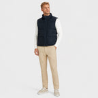Men's Puffer Gilet Funnel Neck Snap Button Zip-Up Regular Fit