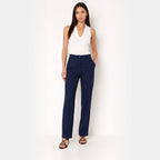 Women's High Waist Trousers Front Seam Tailored Fit