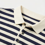 Men's Striped Polo Short Sleeve Button Regular Fit