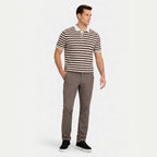 Men's Striped Polo Short Sleeve Button Regular Fit