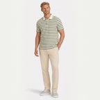 Men's Striped Polo Short Sleeve Button Regular Fit