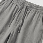 Men's Linen Trousers Elasticated Drawstring Waist Tapered Fit