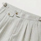 Men's Side Adjuster Trousers Waistband Pleated Tapered Fit