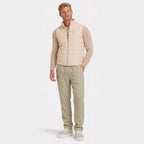 Men's Linen Trousers Elasticated Drawstring Waist Tapered Fit