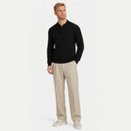 Men's Pleated Trousers Wide-Leg Tailored Relaxed Fit