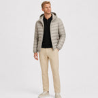Men's Lightweight Padded Jacket Hooded Zip-Up Regular Fit