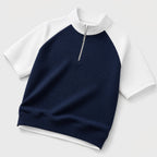 Men's Waffle jumper Quarter-Zip Colour Block Regular Fit