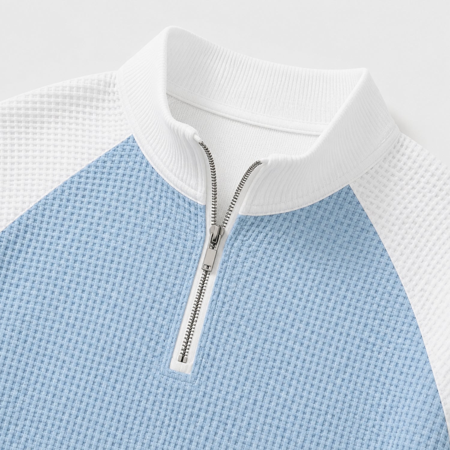 Men's Waffle jumper Quarter-Zip Colour Block Regular Fit