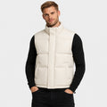 Men's Puffer Gilet Funnel Neck Snap Button Zip-Up Regular Fit