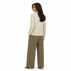 Women's Lightweight Quilted Puffer Jacket Stand Collar Regular Fit - Beige back