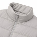 Women's Lightweight Quilted Puffer Jacket Stand Collar Regular Fit - Grey detail