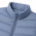 Women's Lightweight Quilted Puffer Jacket Stand Collar Regular Fit - Haze Blue detail